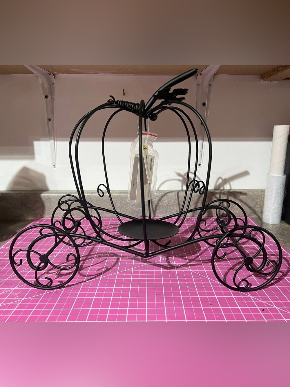 Valerie parr hill Black Wire Pumpkin Carriage Centerpiece